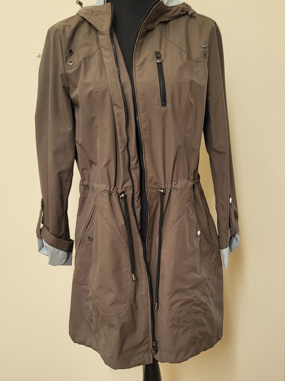 Women's Landry Rain Jacket with Hood, Olive Green